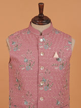 Onion pink waistcoat in cotton fabric