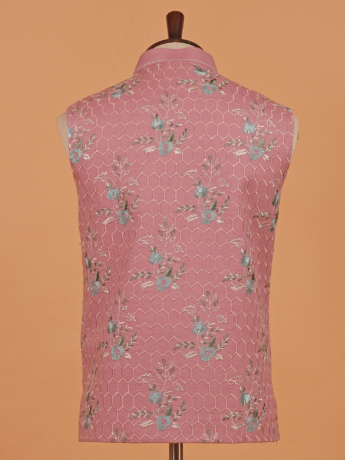 Onion pink waistcoat in cotton fabric