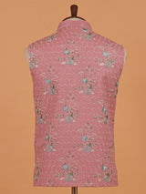 Onion pink waistcoat in cotton fabric