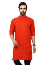Orange plain kurta suit for festival