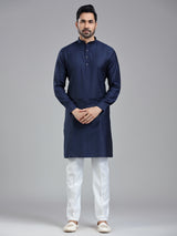 Oxford navy festival kurta suit for men