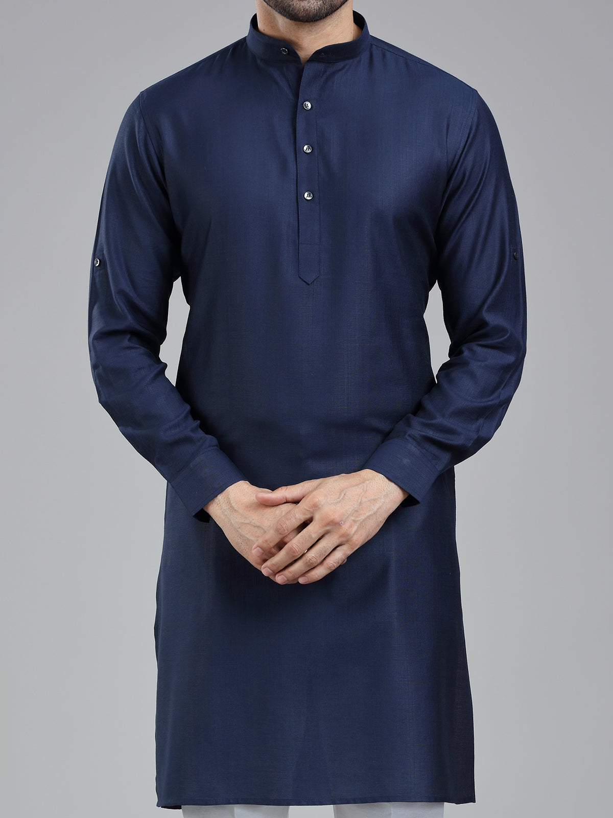 Oxford navy festival kurta suit for men