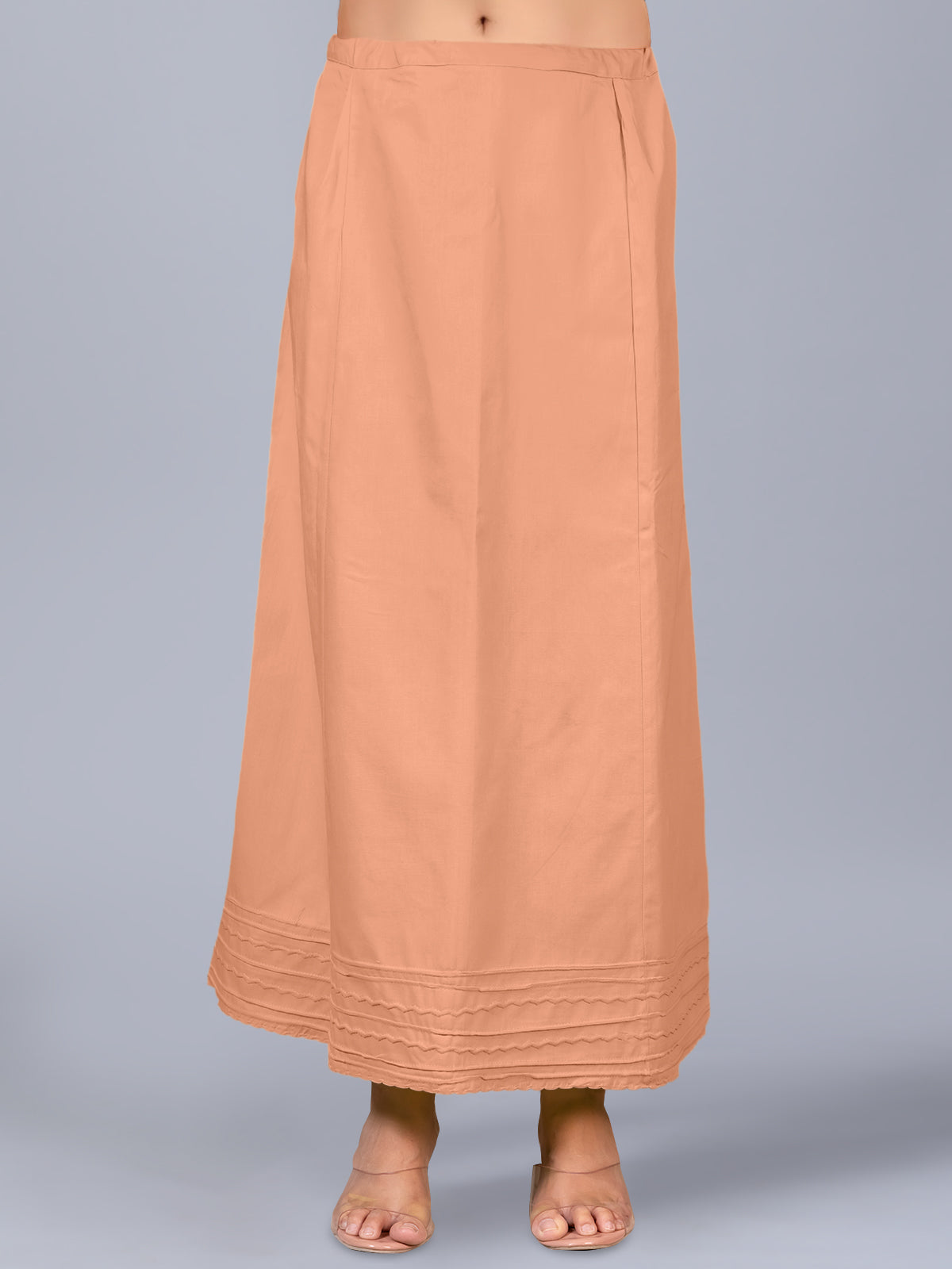 Peach cotton saree petticoat