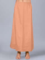 Peach cotton saree petticoat