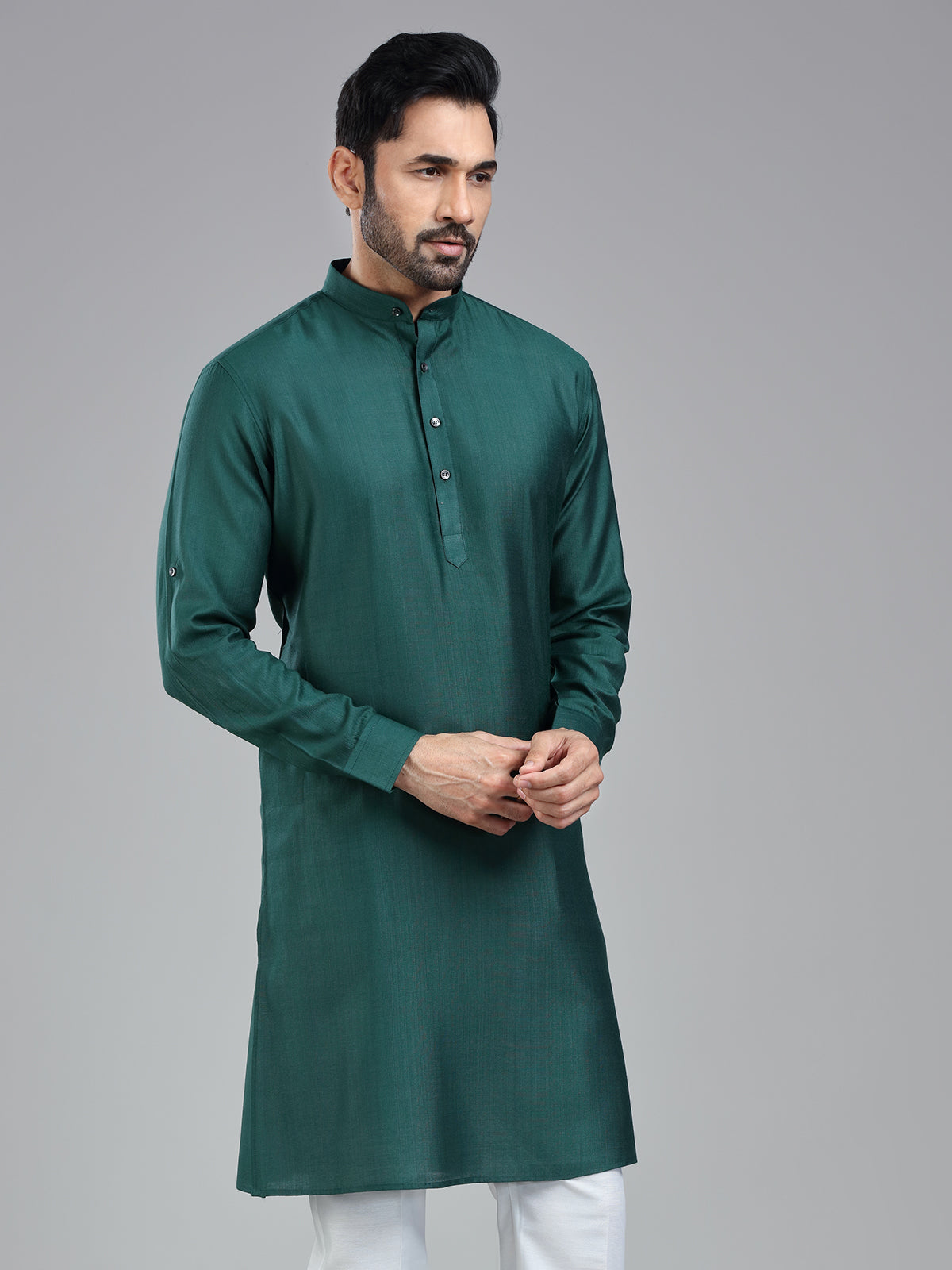 Pine green sober stylish kurta for men