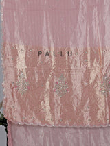 Pink tissue silk reception and wedding saree