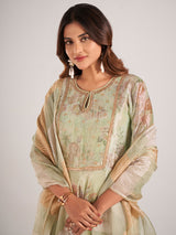 Pista green soft organza wedding wear salwar suit