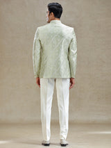 Pista green textured bandh gala jodhopuri suit