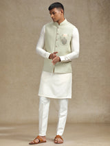 Pista green waistcoat set for special occasions