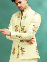 Pista printed waistcoat set with cutdana detailing
