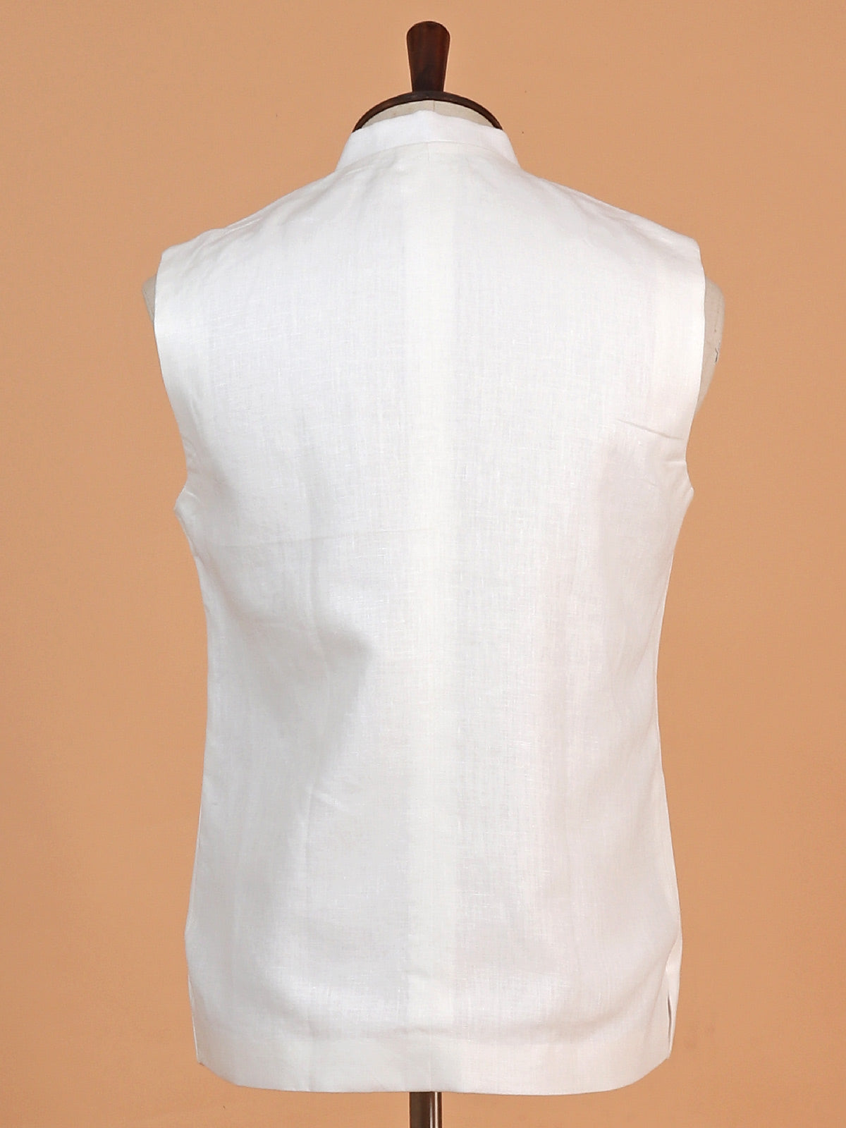 Plain white terry rayon waistcoat for men