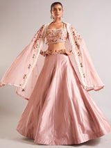 Pretty peach silk lehenga choli