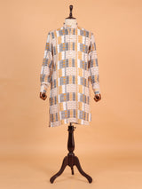 Printed multicolor cotton festive style kurta for men