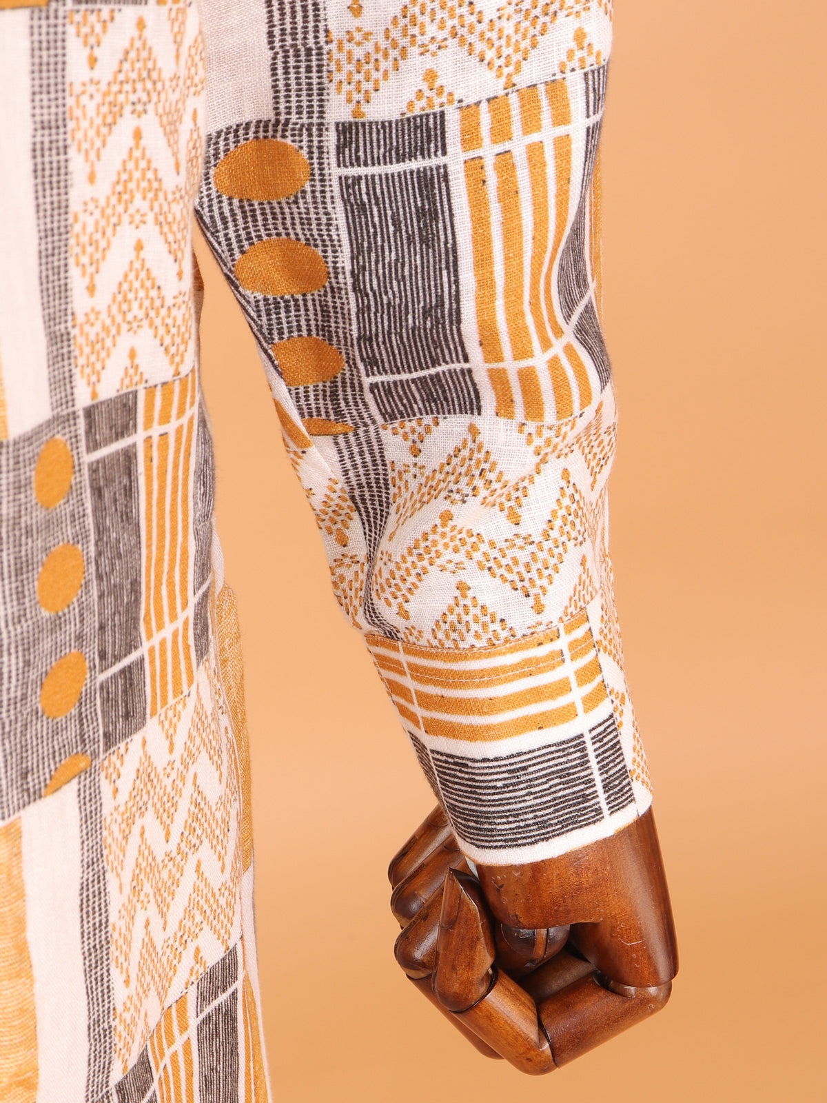 Printed multicolor cotton festive style kurta for men