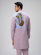 Purple camel motif kurta suit men
