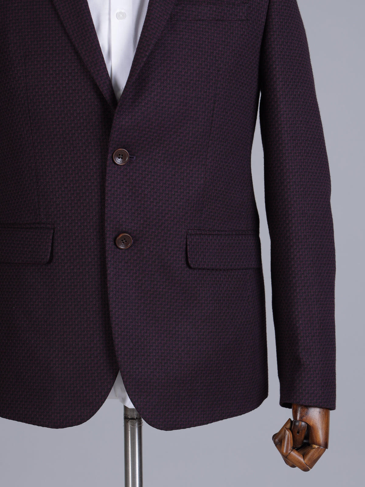 Purple imported terry rayon two button blazer