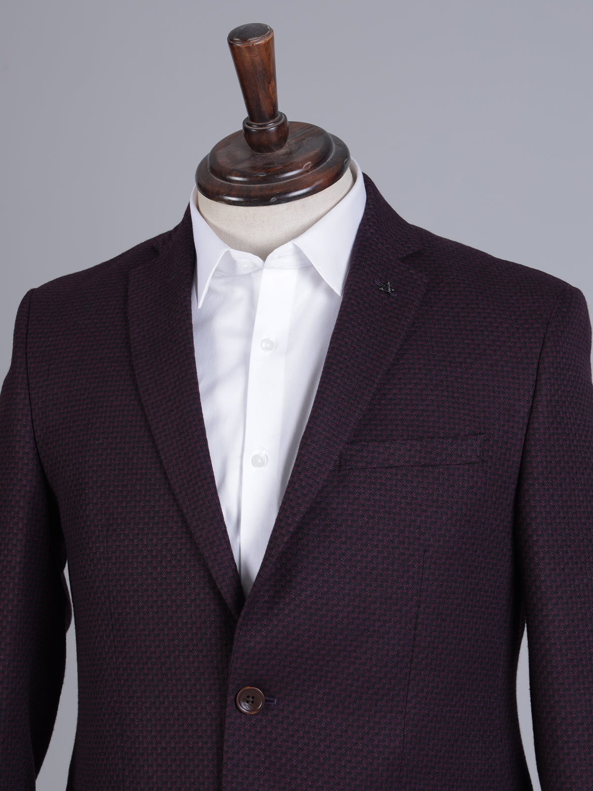 Purple imported terry rayon two button blazer