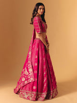 Rani pink banarasi silk embellished lehenga choli