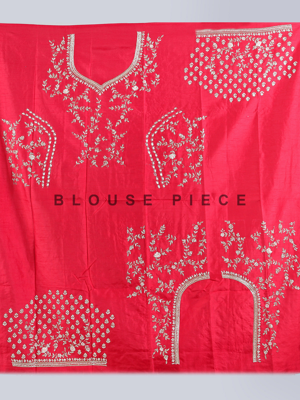 Red raw silk zardosi and beaded bridal lehenga choli