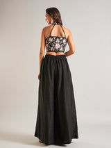 Silk black palazzo salwar suit