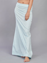 Sky blue lycra cotton saree shapewear