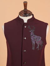 Stunning maroon terry rayon waistcoat