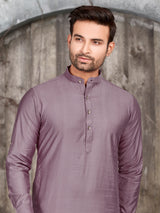 Stunning mauve purple silk plain kurta suit