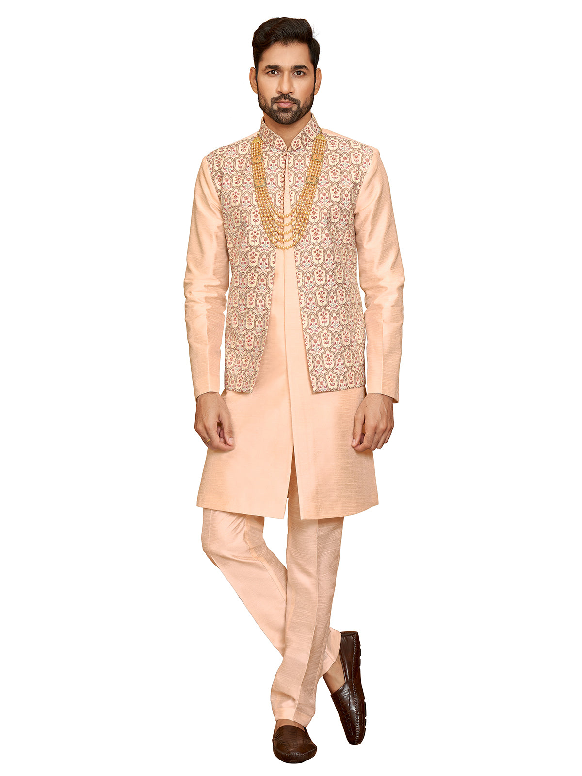 Stunning peach waistcoat set