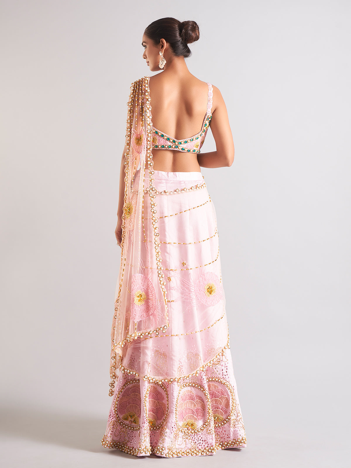 Stunning pink raw silk palazzo suit