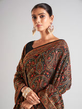 Stylish black georgette saree