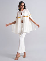 Stylish white palazzo salwar suit in georgette