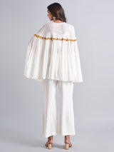 Stylish white palazzo salwar suit in georgette