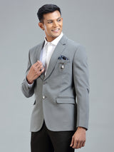 Subtle grey terry rayon blazer for men