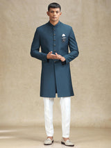 Teal blue indo western for ethnic charm
