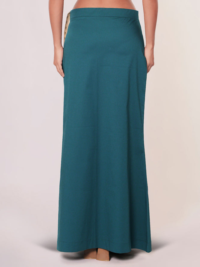 Teal blue lycra cotton plain petticoat