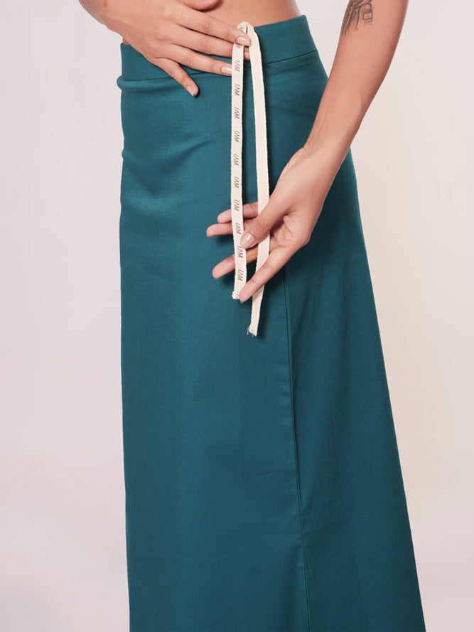 Teal blue lycra cotton plain petticoat