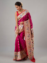 Magenta paithani silk saree for wedding