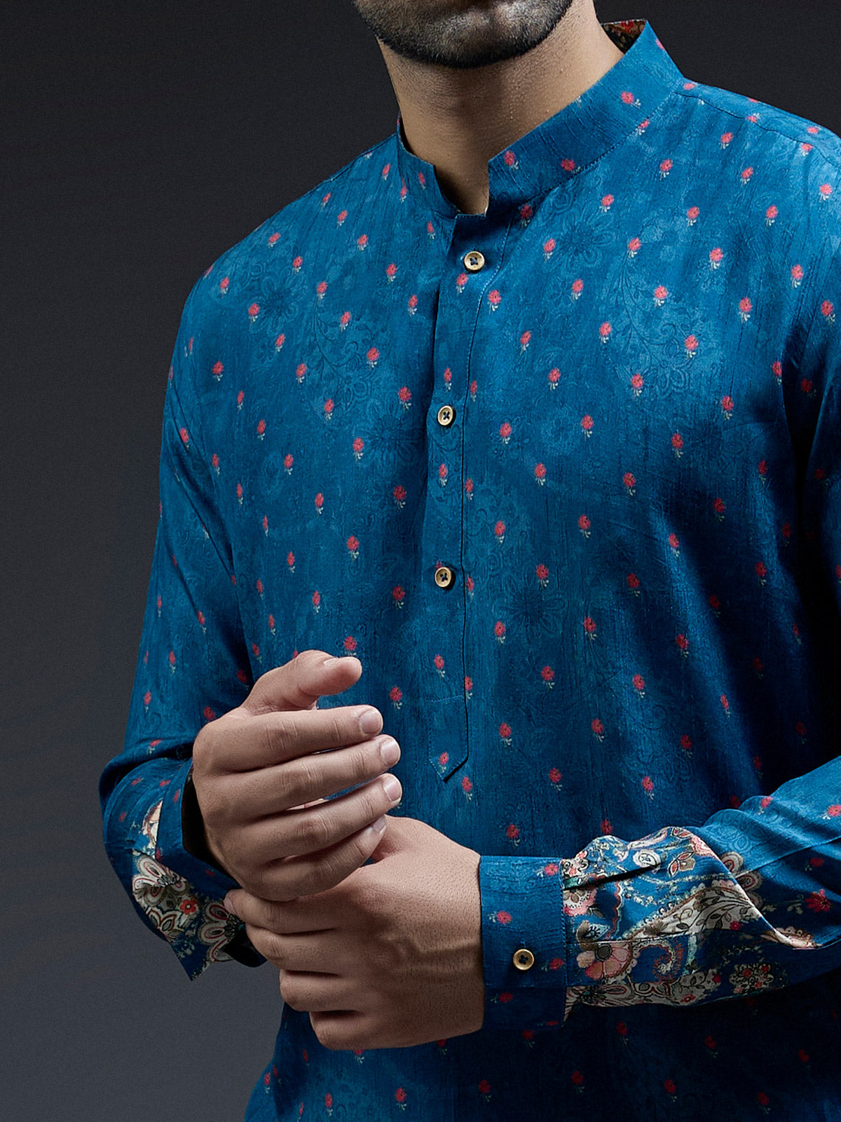 Trendy blue zarookha printed kurta suit