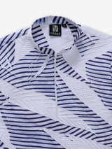 White and blue cotton kurta suit for boys