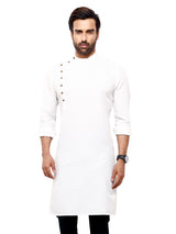 White plain kurta suit in cotton