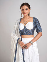White silk gota and aabla chaniya choli