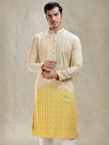 Yellow shaded elegance sophisticated kurta pajama set