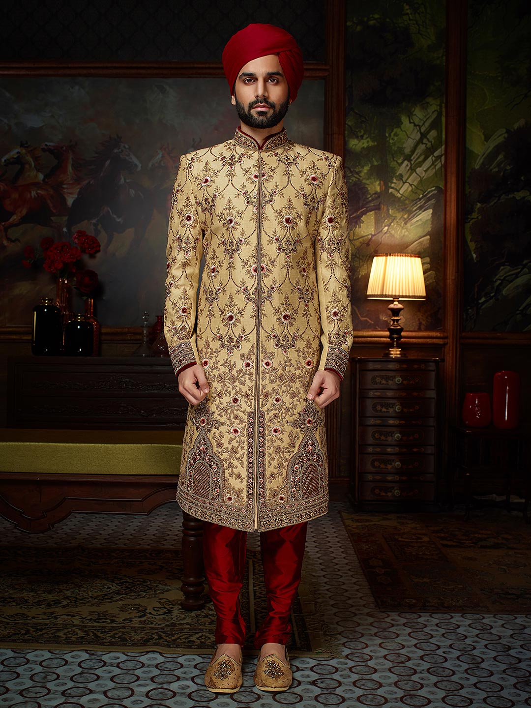 Designer groom beige color sherwani - G3-MSH0214 ...
 Groom Sherwani Designs