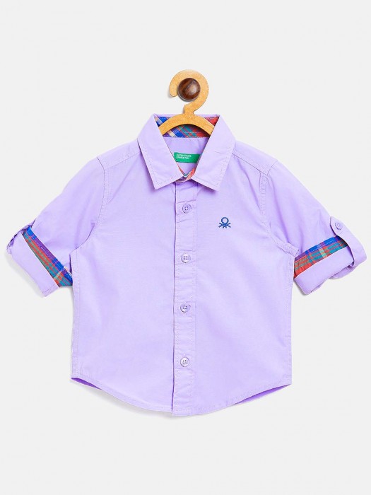UCB Casual Wear Solid Violet Shirt