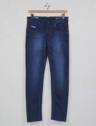 4SIXTY5 dark navy washed slim fit mens jeans