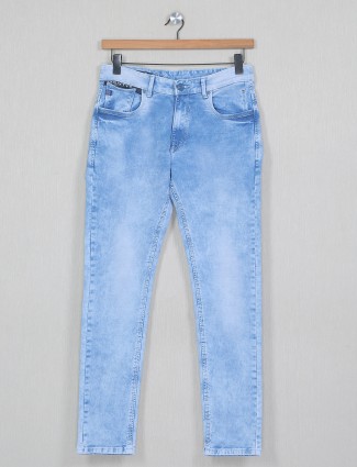 4SIXTY5 light blue slim fit washed jeans