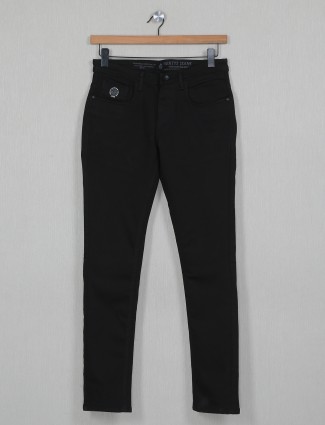 4SIXTY5 solid black denim hue jeans for mens