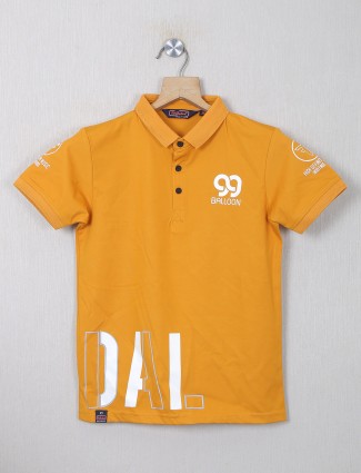 99 Balloon orange printed casual cotton t-shirt