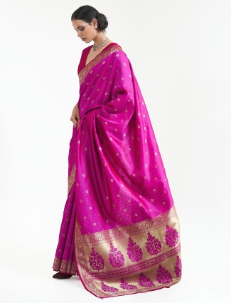  Fancy purple silk saree for traditional look