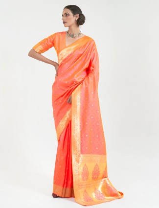 Adorable pink designer silk saree for occasion look